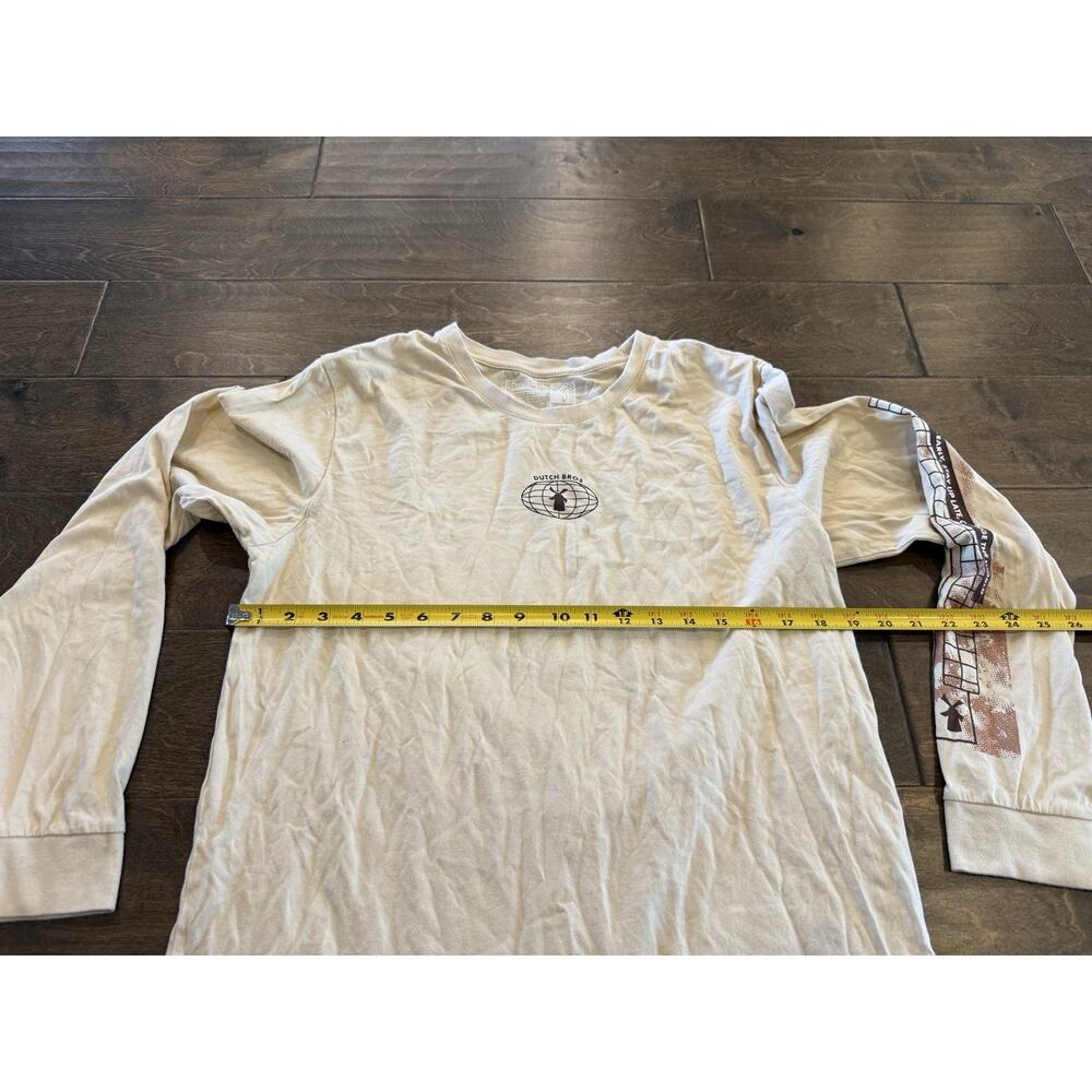 Dutch Bros Unisex Beige It's All Good Long Sleeve Tee Shirt Size L 100% Cotton - Picture 9 of 9